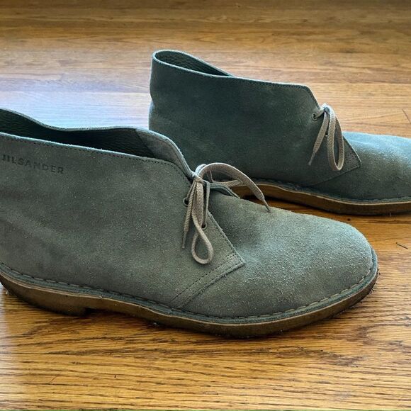 JIL SANDER Baby Blue Suede Desert Chukka Boots    Mens Size US 11.5 - Picture 6 of 7